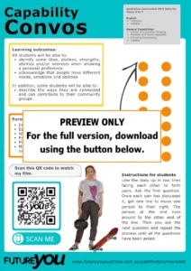 A preview image of a capability convos teaching resource sheet. It says PREVIEW ONLY. For the full version, download using the button below.