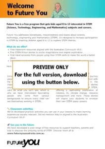 A preview image of a wildlife conservation officer's teachers pack. It says PREVIEW ONLY. For the full version, download using the button below.