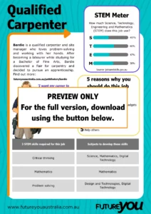 PREVIEW ONLY. For the full version, download using the button below. Bardie's kids career info sheet.
