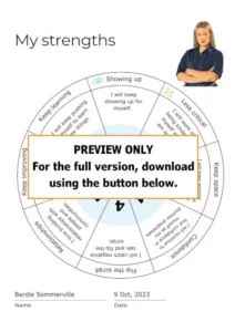 PREVIEW ONLY. For the full version, download using the button below. Bardie strength wheel sheet thumbnail.