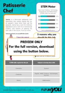 PREVIEW ONLY. For the full version, download using the button below. Thumbnail for Jamie's kids career info sheet.