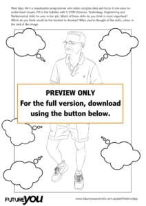 PREVIEW ONLY. For the full version, download using the button below. Thumbnail for a colouring in skills sheet