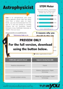PREVIEW ONLY. For the full version, download using the button below. Thumbnail for Lisa's kids career info sheet.