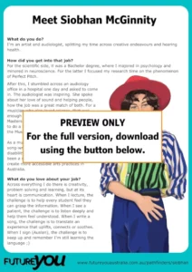 PREVIEW ONLY. For the full version, download using the button below. Thumbnail for Meet Siobhan sheet.