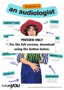 PREVIEW ONLY. For the full version, download using the button below. Thumbnail for Siobhan's audiologist poster.