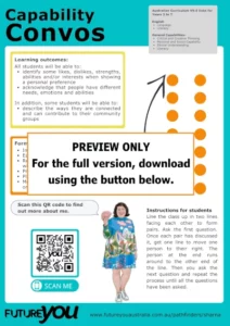 PREVIEW ONLY. For the full version, download using the button below. Sharna's capability convos sheet thumbnail.