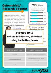 PREVIEW ONLY. For the full version, download using the button below. Daisy career info sheet for kids thumbnail.